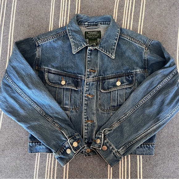 ‼️SOLD‼️ Polo Ralph Lauren denim trucker jacket with preppy bear patch – custom - Picture 5 of 9